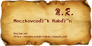 Moczkovcsák Rabán névjegykártya